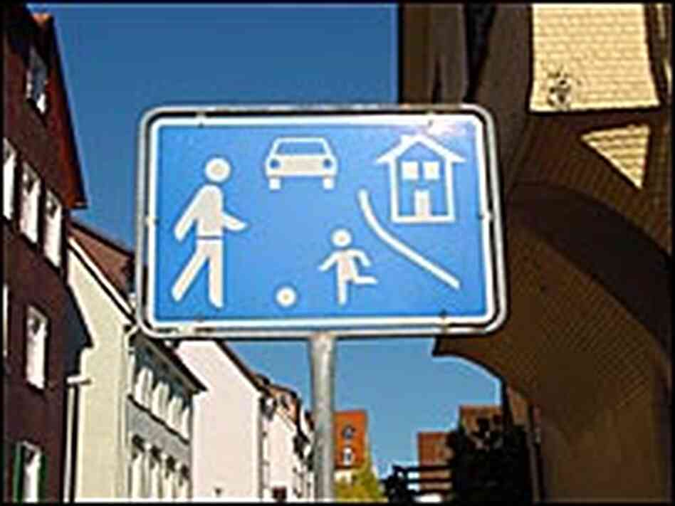 A sign in Germany signals a small village ahead. A sign in Germany signals a small village ahead.
