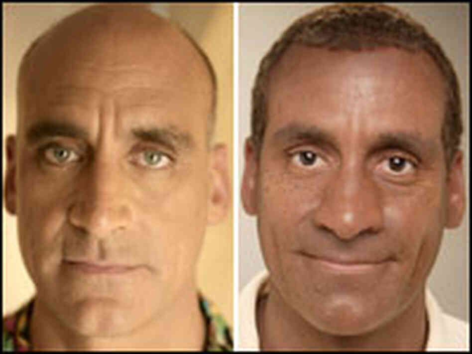Bruno Wurgel in composite photo showing him as "black" and "white."