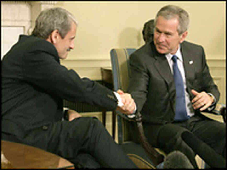 Early Monday, President George W. Bush thanked Slovakian Prime Minister Mikulas . Early Monday, President George W. Bush thanked Slovakian Prime Minister Mikulas .