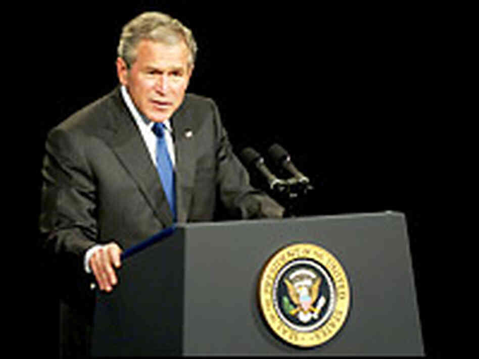 President George Bush speaks at George Washington University in Washington, D.C. President George Bush speaks at George Washington University in Washington, D.C.