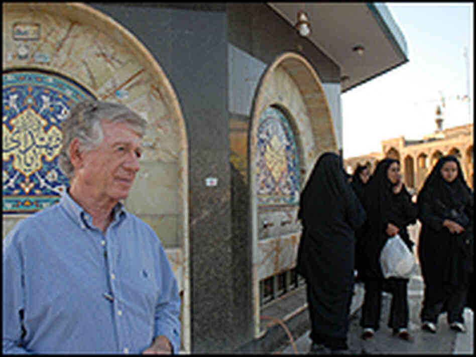 Ted Koppel in Jamkaran mosque in Qom, Iran.