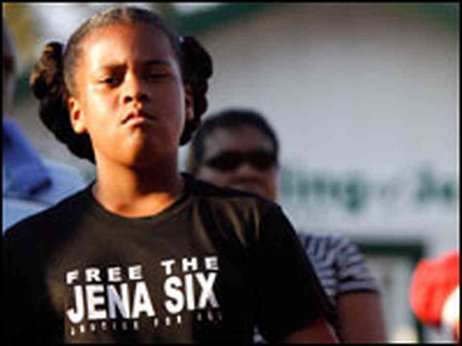 A girl listens to Rev. Al Sharpton speak before a civil rights march in Jena, La. on Thursday. A girl listens to Rev. Al Sharpton speak before a civil rights march in Jena, La. on Thursday.