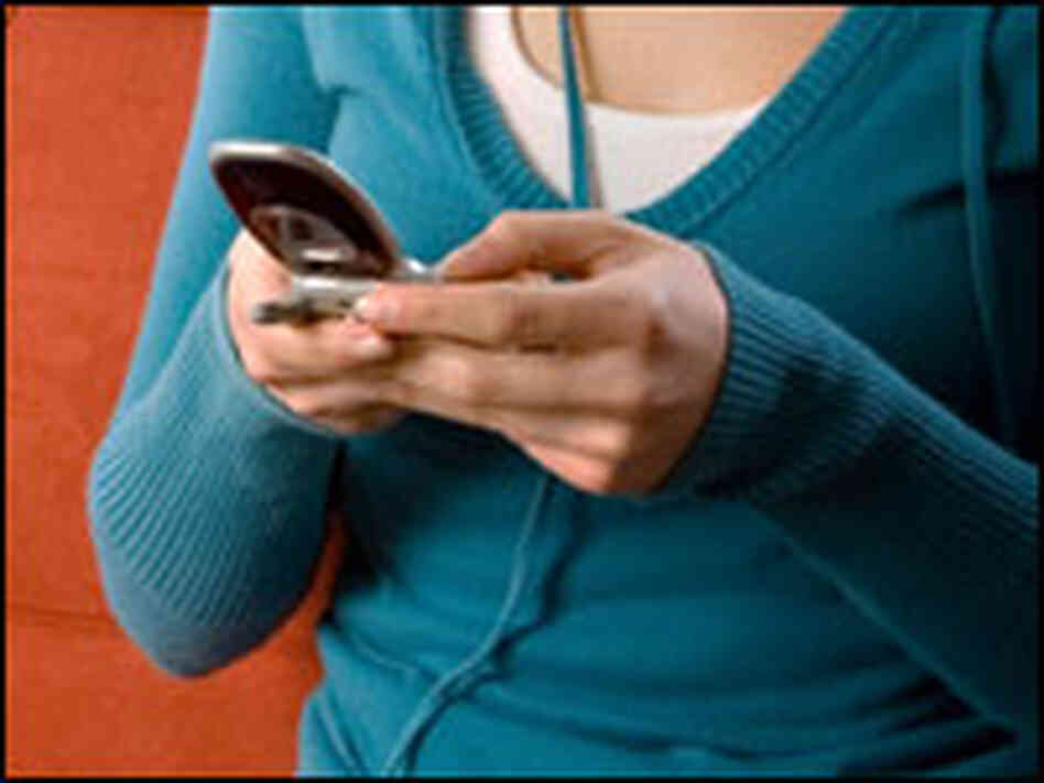 Woman texting on cell phone. Woman texting on cell phone.
