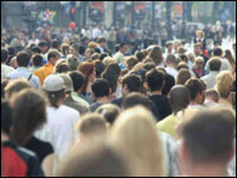 Anonymous crowd of people. Anonymous crowd of people.