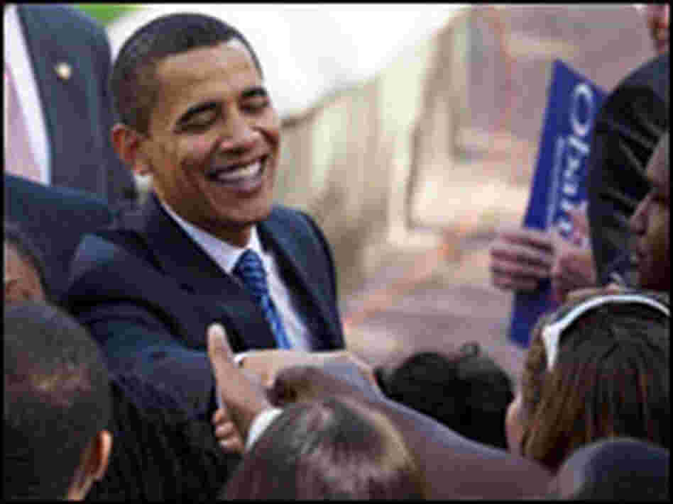 Democratic presidential hopeful Sen. Barack Obama shakes hands with supporters. Democratic presidential hopeful Sen. Barack Obama shakes hands with supporters.