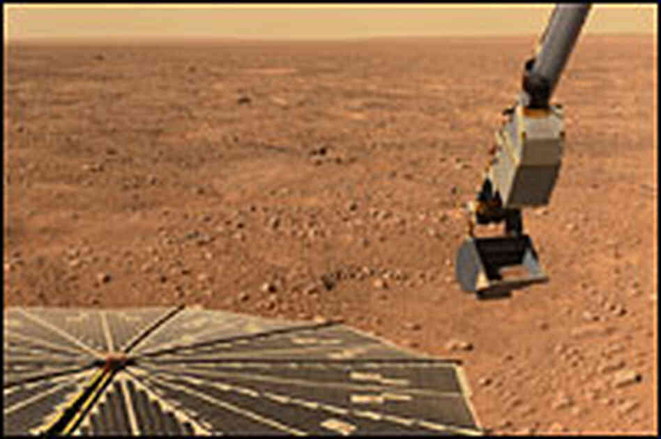 Photo of Martian surface from the Phoenix Mars Lander