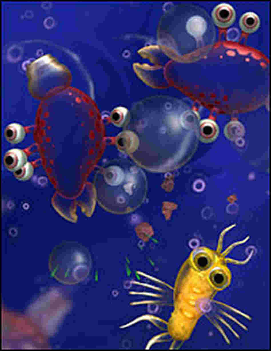 A cartoon microbe from the new game 'Spore.' A cartoon microbe from the new game 'Spore.'