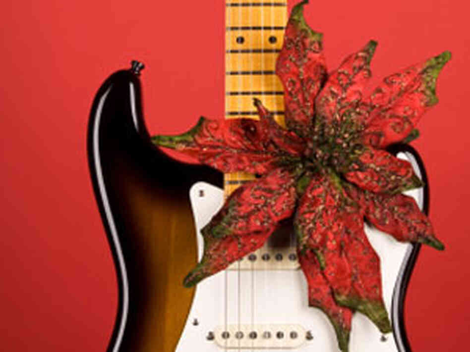 Guitar with a red flower. Guitar with a red flower.