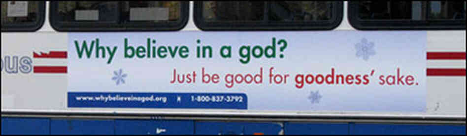 Why Believe In A God ad. Why Believe In A God ad.