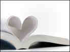 Book with pages making the shape of a heart.