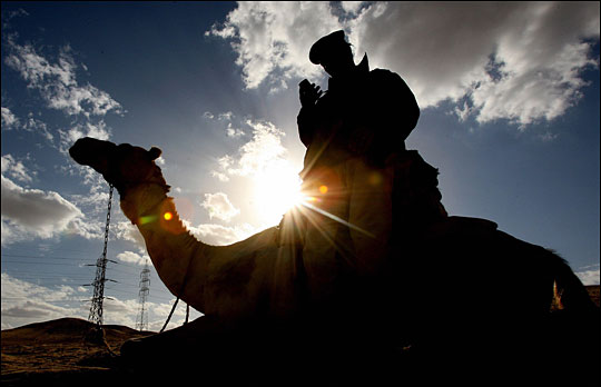 A policeman on a camel in Egypt