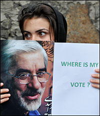Iranian Woman Protests Election