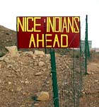 'Nice Indians Ahead' sign