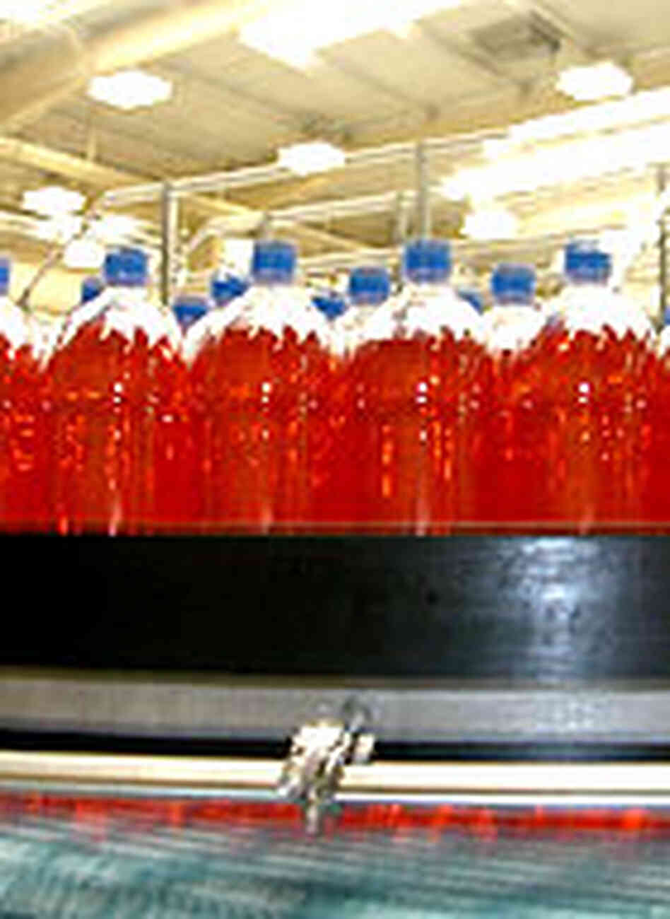 IRN BRU on the factory conveyor belt IRN BRU on the factory conveyor belt