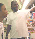 Dan Hudson grocery shopping with his daughter, Kristen Johnson. Dan Hudson grocery shopping with his daughter, Kristen Johnson.