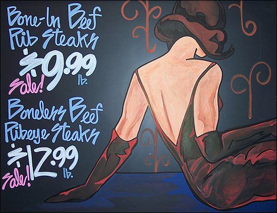 Meat department sign