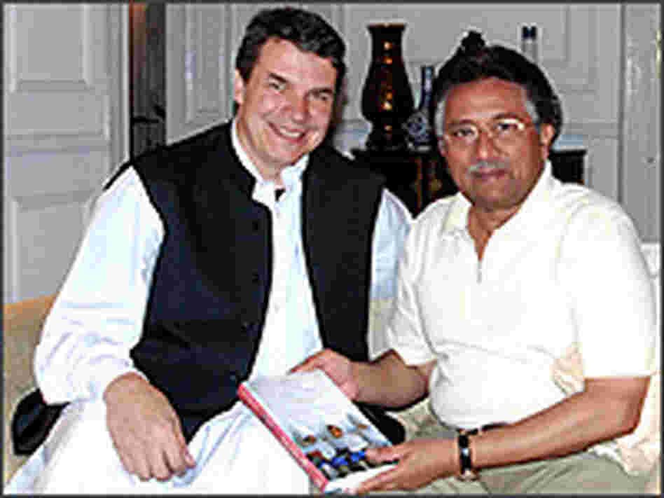 Greg Mortenson and Pakistan's Pervez Musharraf.