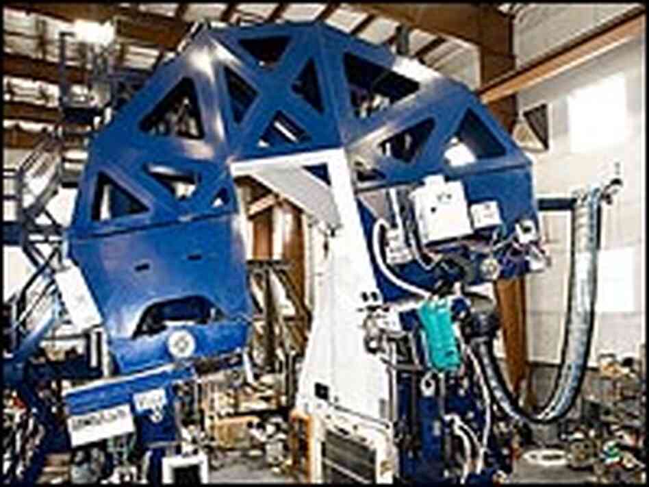 A 120-ton A380 wing riveter. Credit: Brian Smale for NPR