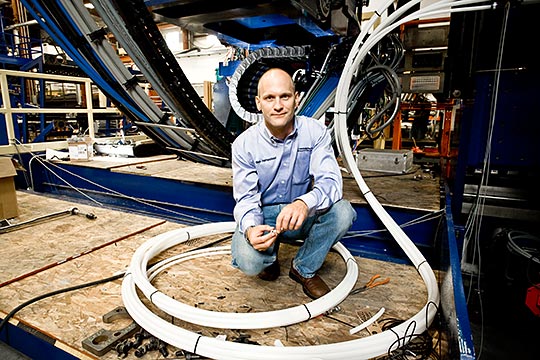 Mechanical engineer Ben Hempstead of Electro Impact in Mukilteo, Wash. Credit: Brian Smale for NPR