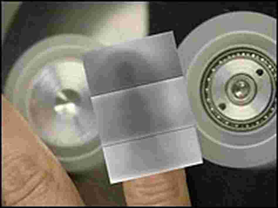 Researchers display an x-ray photograph of a finger generated by peeling sticky tape.