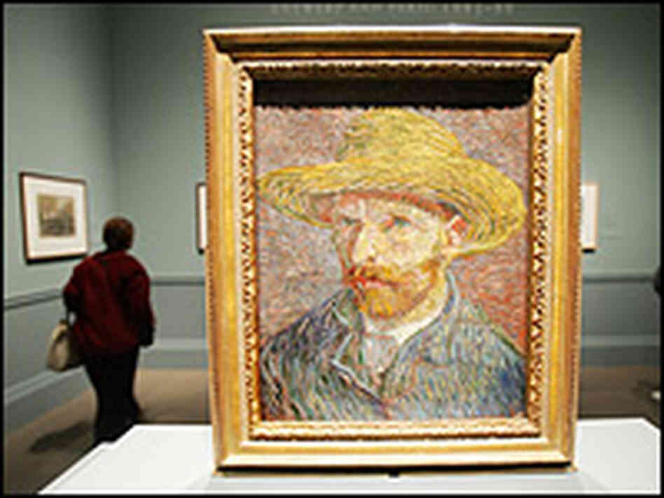 Vincent Van Gogh's painting 'Self Portrait with a Straw Hat.' Credit: Mario Tama/Getty Images