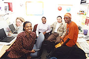 Moran and members of Voices of Youth