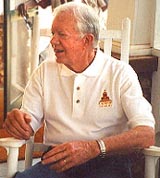 Jimmy Carter rests in his screened-in porch