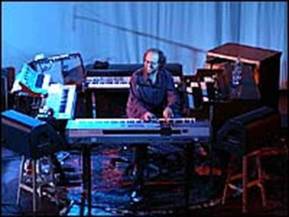 Page McConnell, surrounded by keyboards Page McConnell, surrounded by keyboards
