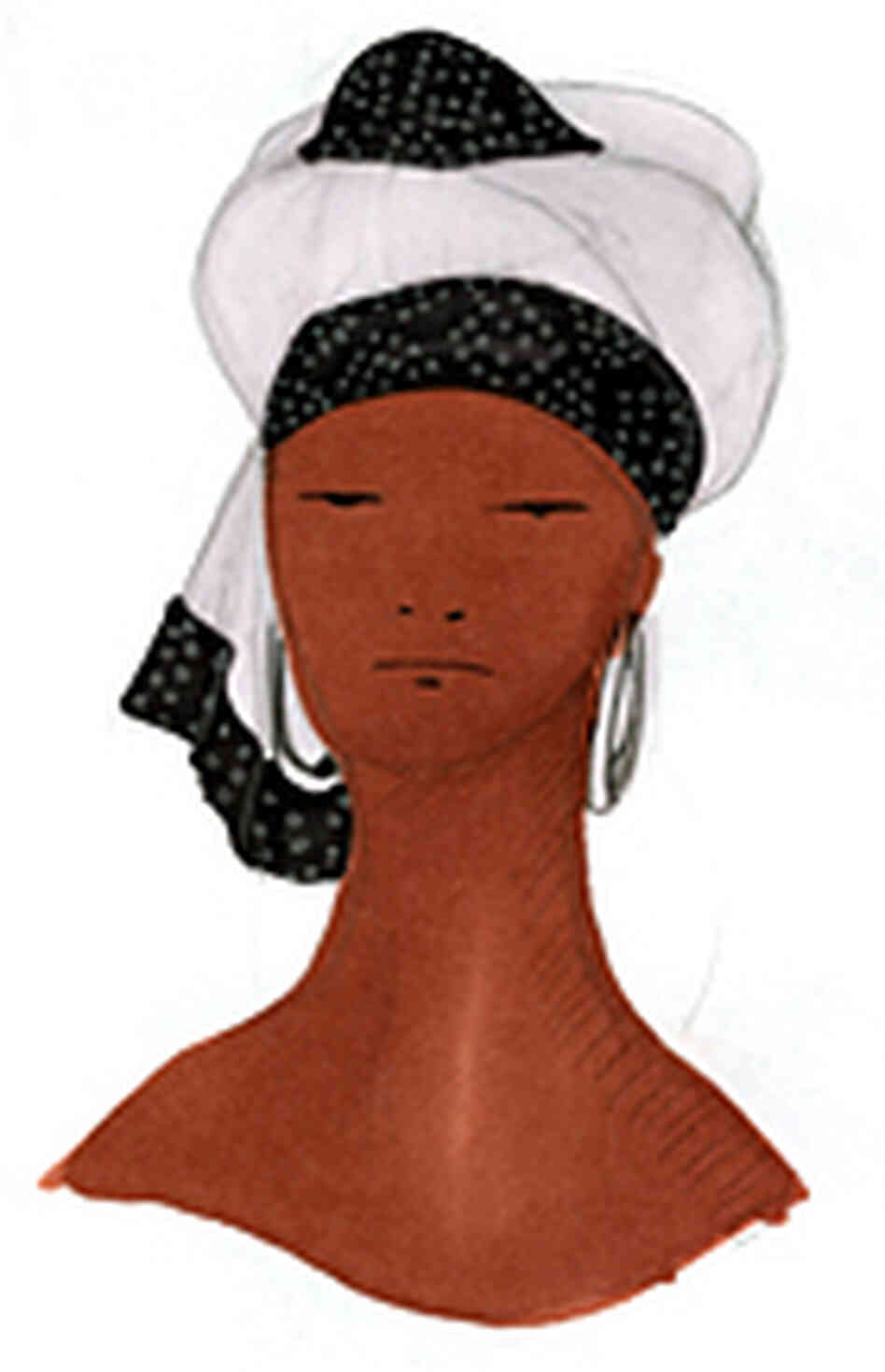 Sketch of a hat worn in the off-Broadway play, 'Crowns'. Sketch of a hat worn in the off-Broadway play, 'Crowns'.