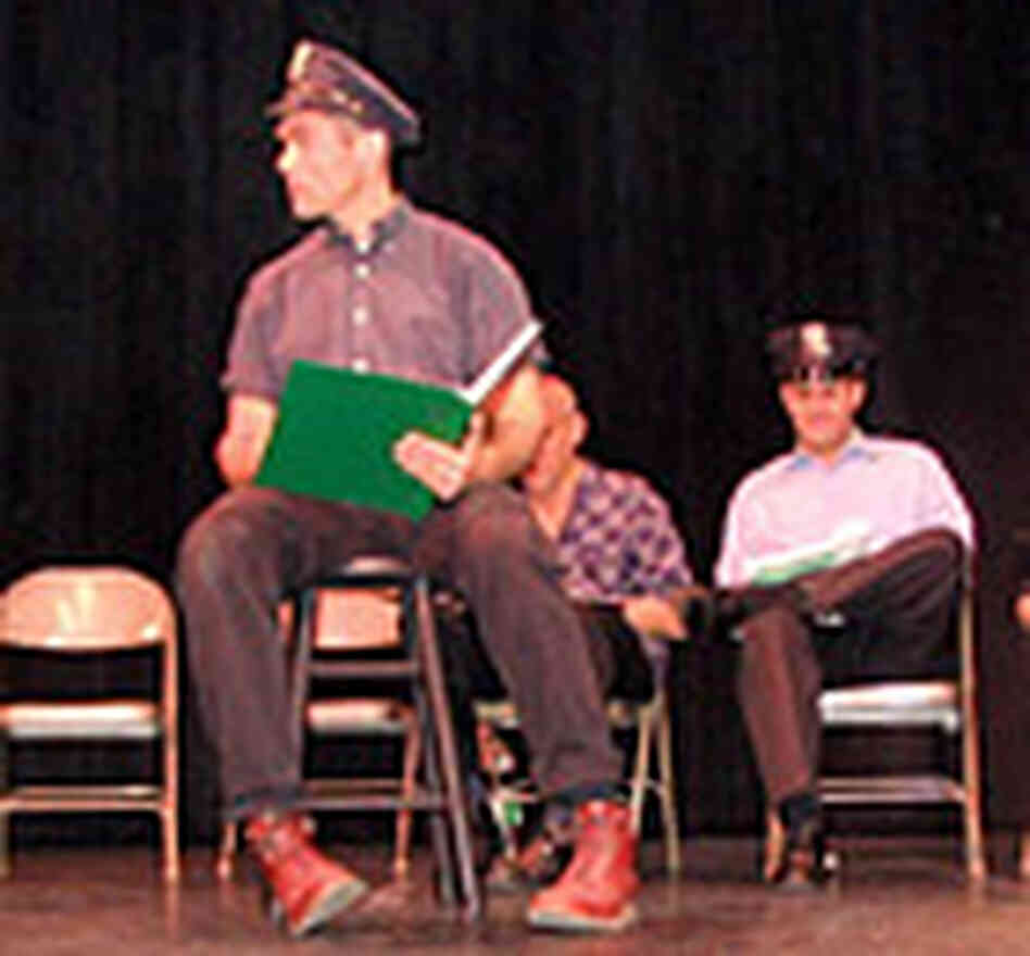 Frank Toscano's play being read at a Manhattan playhouse. Frank Toscano's play being read at a Manhattan playhouse.