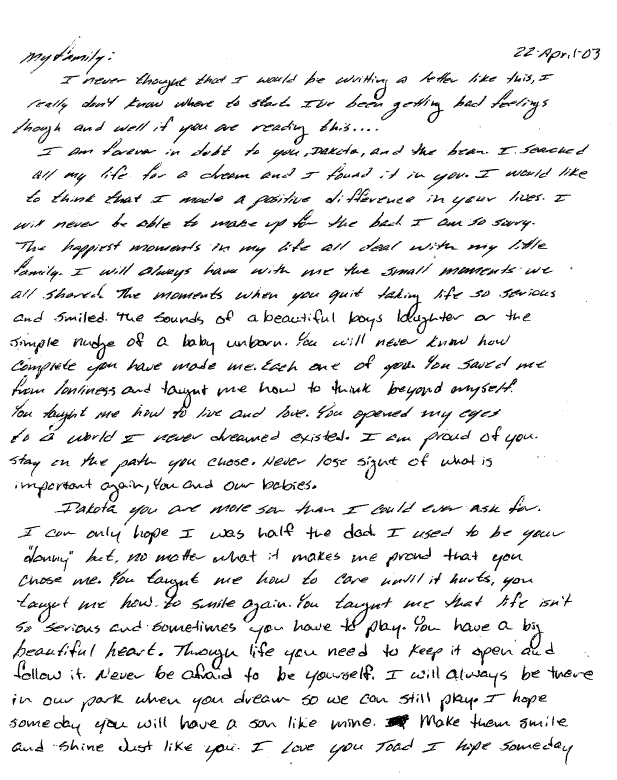 Jesse Givens' final letter