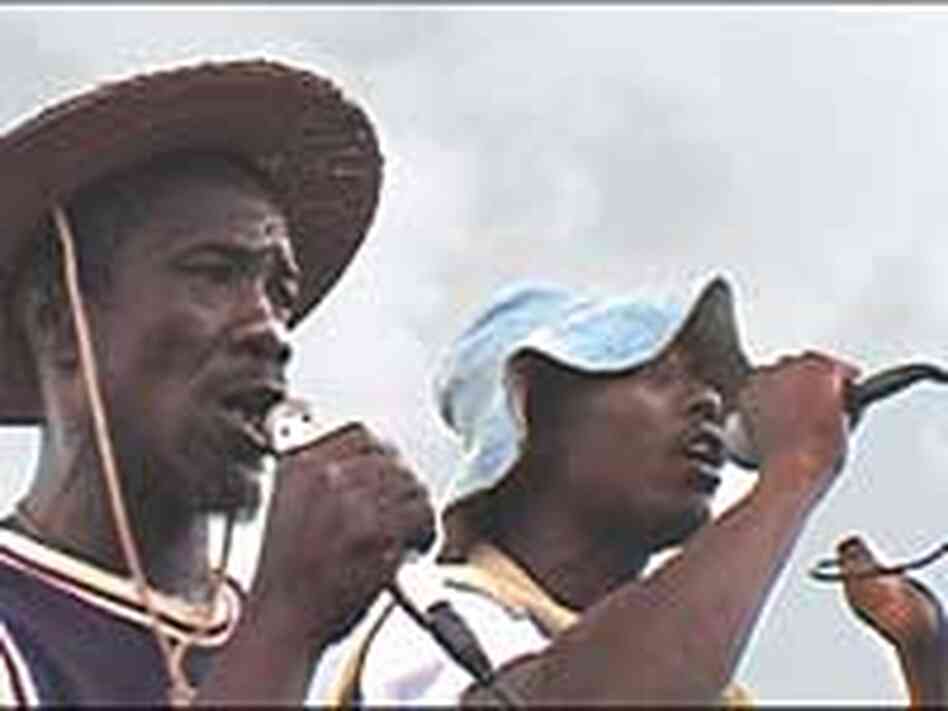 Members of the Refugee All Stars in performance. Members of the Refugee All Stars in performance.