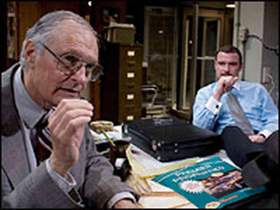 Schreiber, at right, in a scene with Alan Alda Schreiber, at right, in a scene with Alan Alda