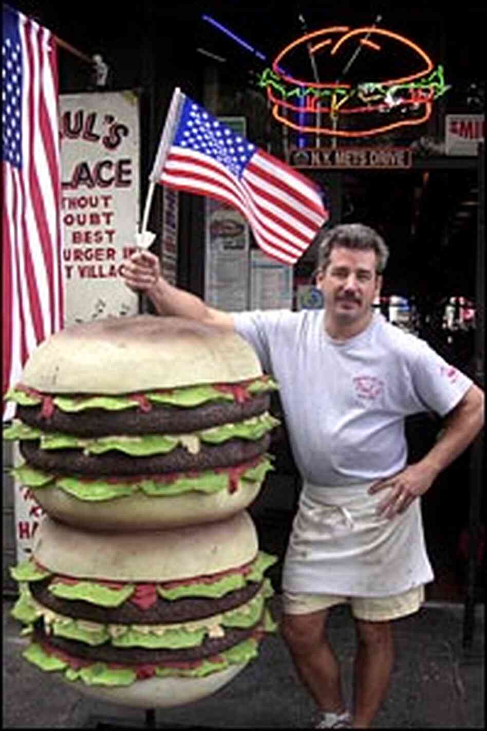 Paul Kovalevich stands outside his "burger joint." Paul Kovalevich stands outside his "burger joint."