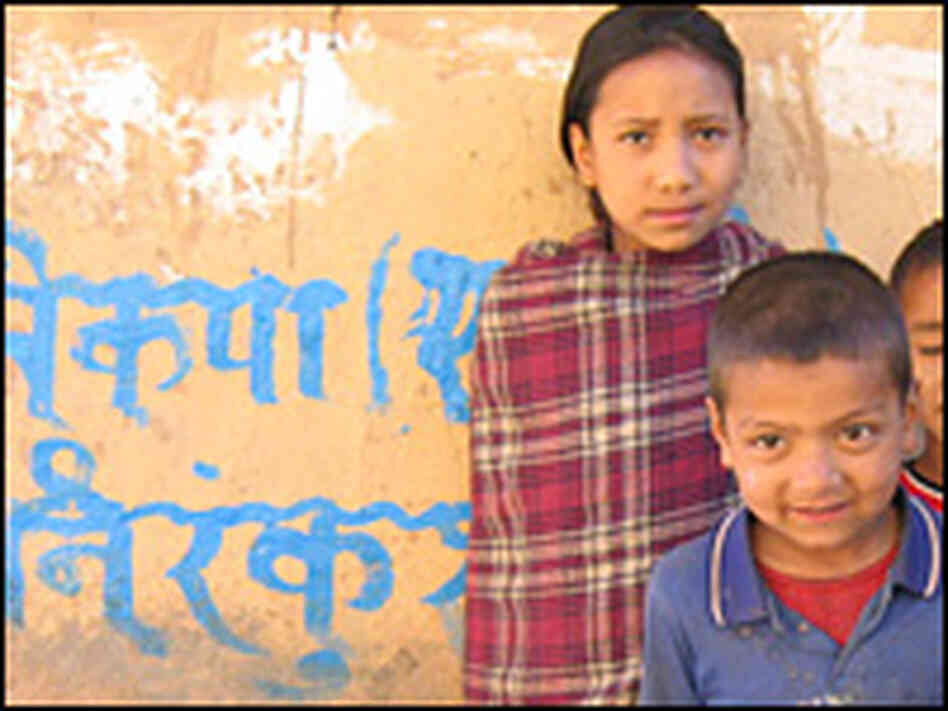 Children pose in the Rolpa district Children pose in the Rolpa district