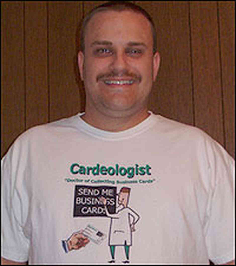 Steve Patterson in a photographic self-portrait, wearing a T-shirt that advertises his hobby. Steve Patterson in a photographic self-portrait, wearing a T-shirt that advertises his hobby.