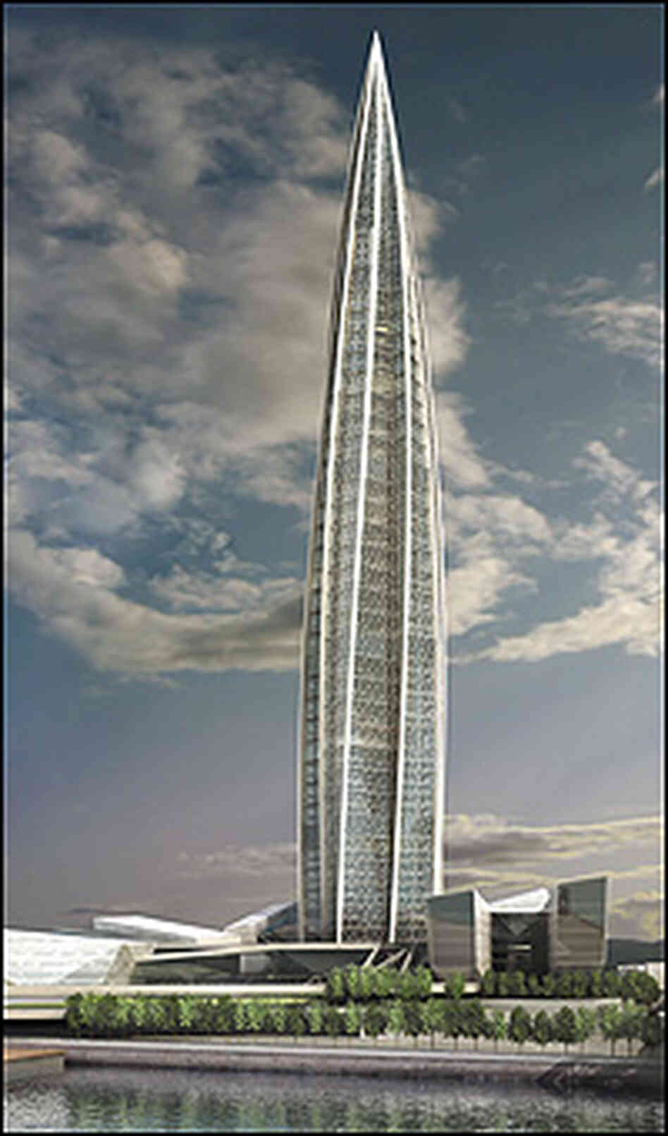 A rendering of the Gazprom tower