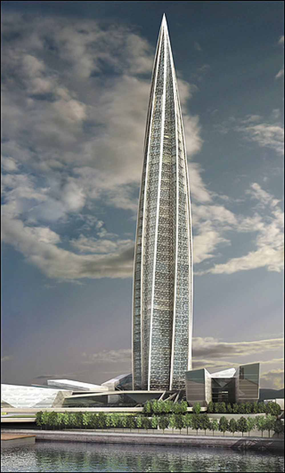 A rendering of the Gazprom tower