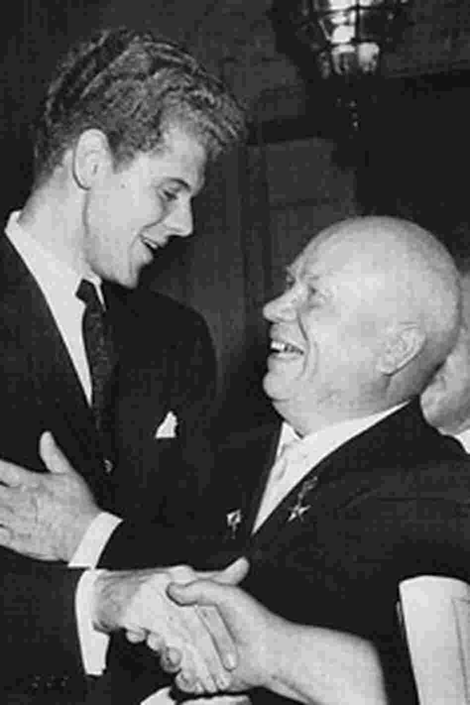Soviet Premiere Nikita Khrushchev and pianist Van Cliburn