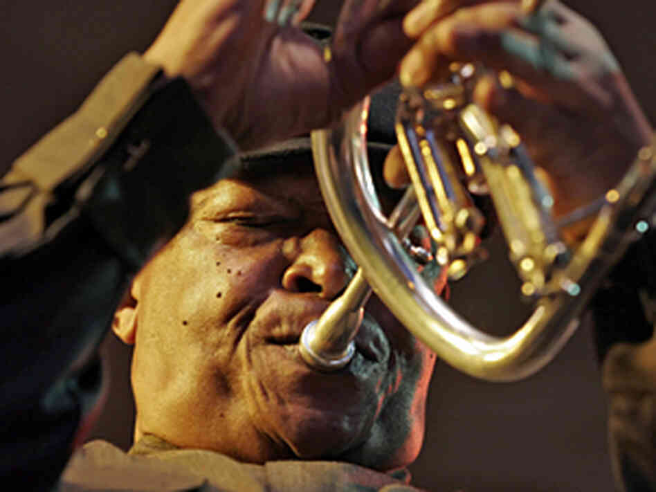 Hugh Masekela performs on the fluegelhorn in Kenya in 2007. Hugh Masekela performs on the fluegelhorn in Kenya in 2007.