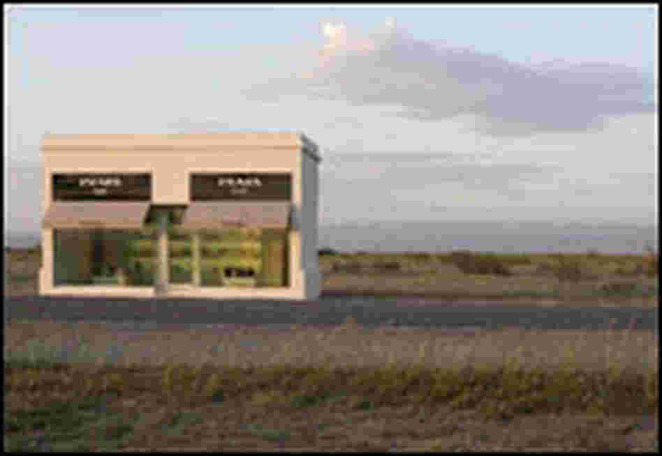 'Prada" installation in the Texas desert.