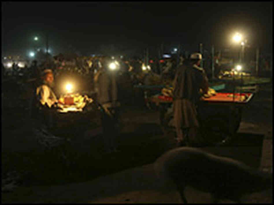 Vendors sell their wares at a bazaar in Kabul, Afghanistan
