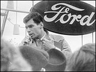 George Feifer details a Ford Thunderbird in at the 1959 exhibition. Courtesy of Gregory Feifer George Feifer details a Ford Thunderbird in at the 1959 exhibition. Courtesy of Gregory Feifer