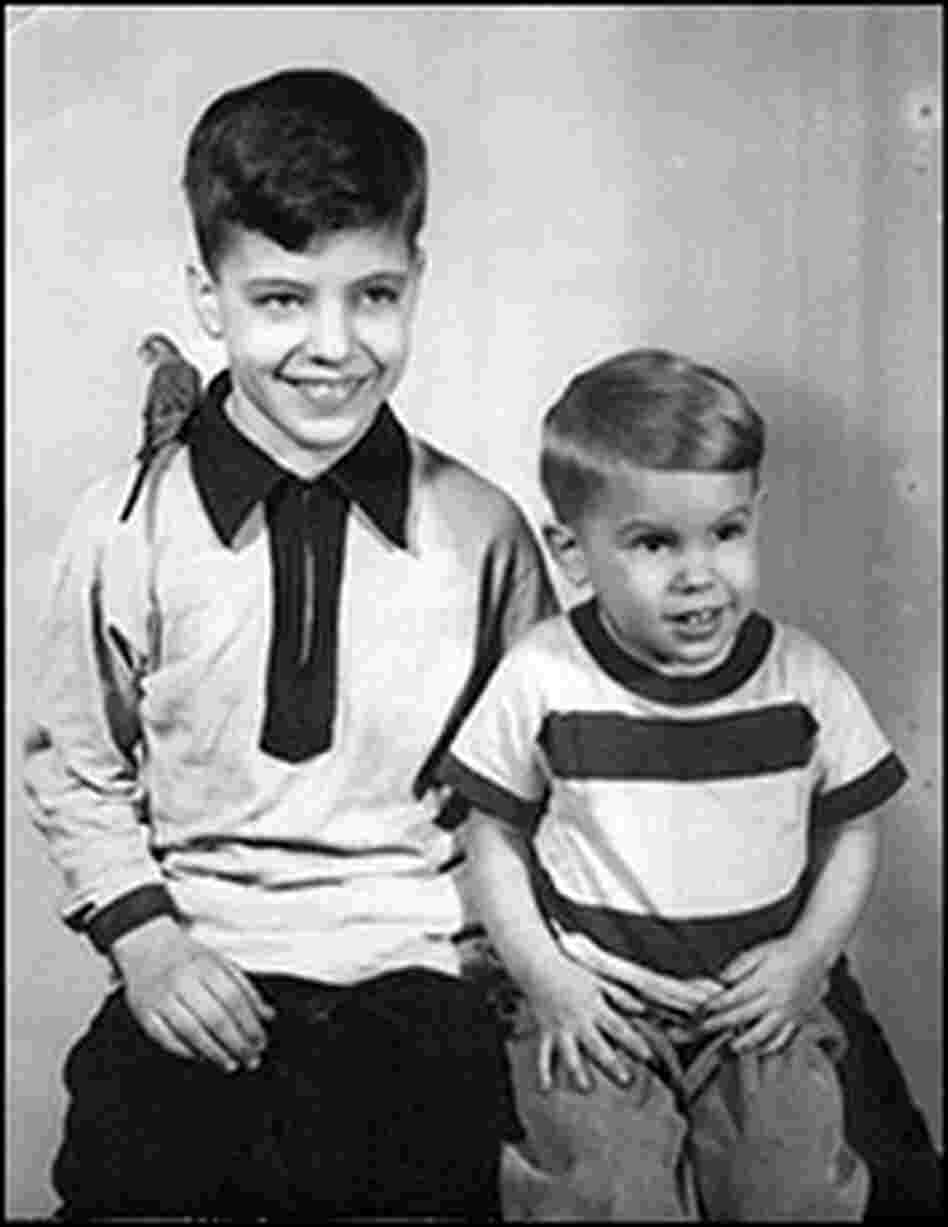 Theodore, 9, and David, 2, pose with the family parakeet in 1952. Credit: Kaczynski Family Photo