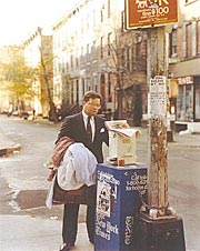 A Lawyer with Laundry, New York, New York, October 1988