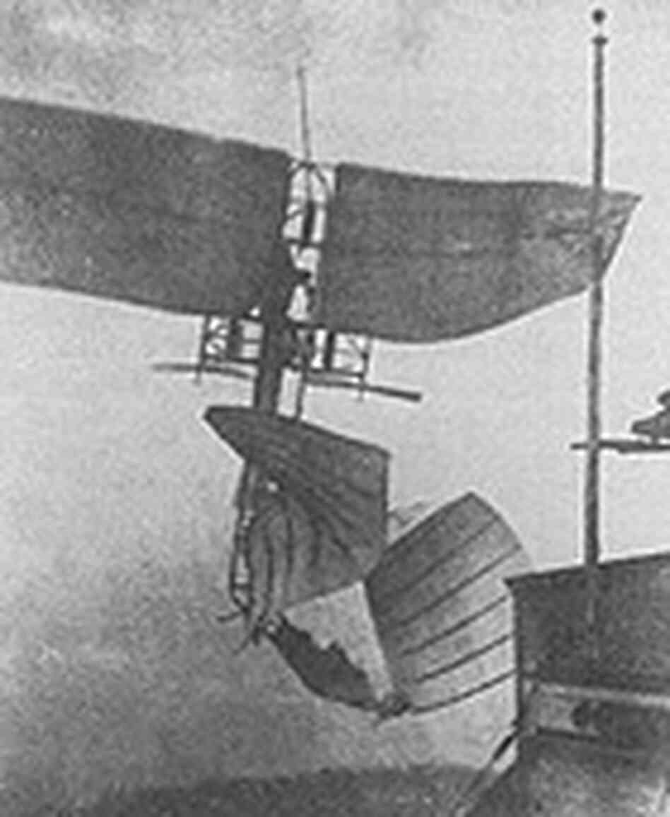 Langley's 'Great Aerodrome' takes a dive into the Potomac. Langley's 'Great Aerodrome' takes a dive into the Potomac.