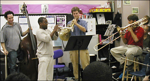 New World Symphony members visit North Beach Elementary School, Miami Beach.