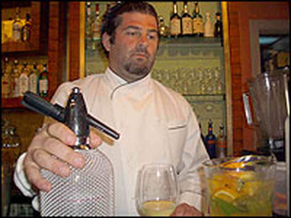 Jay Caputo behind the bar at Espuma Jay Caputo behind the bar at Espuma