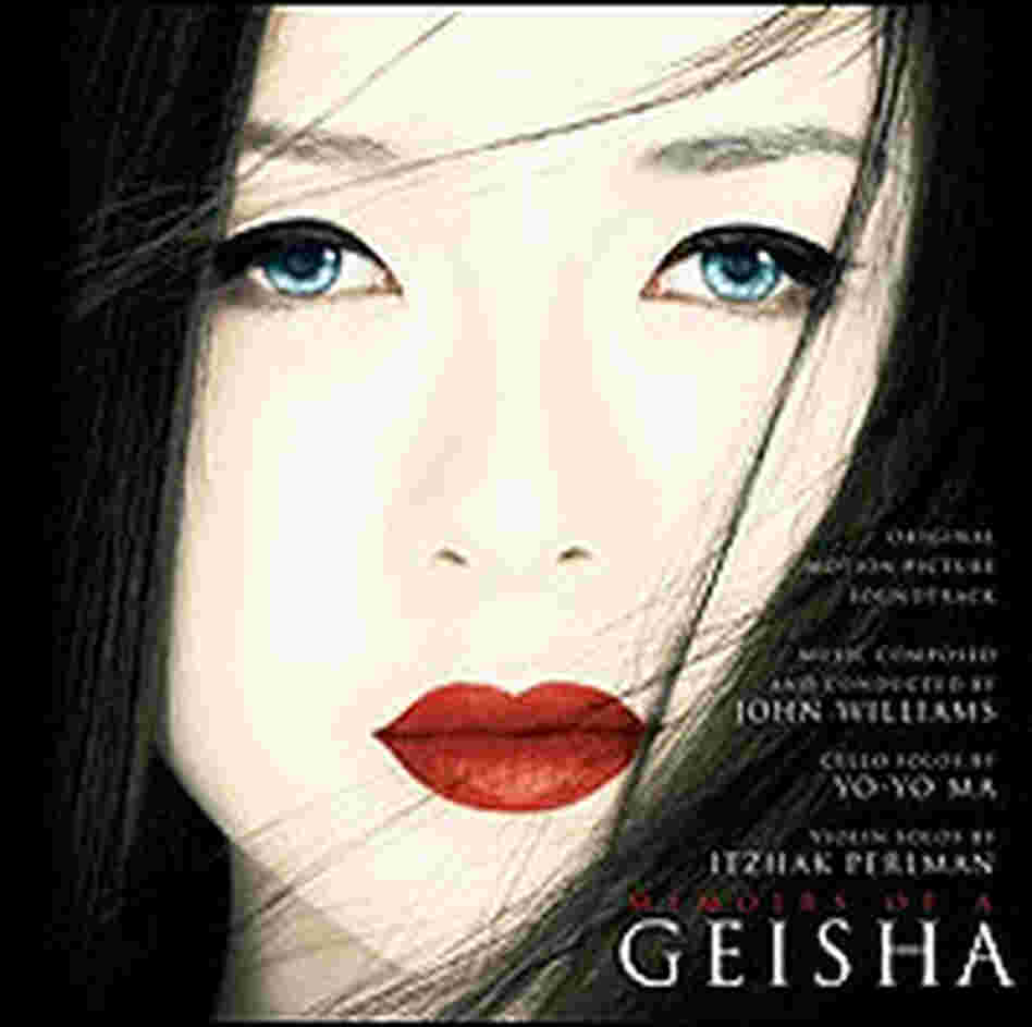 Cover image for 'Memoirs of a Geisha' shows a Geisha's face with brigh red lips and blue eyes. Cover image for 'Memoirs of a Geisha' shows a Geisha's face with brigh red lips and blue eyes.