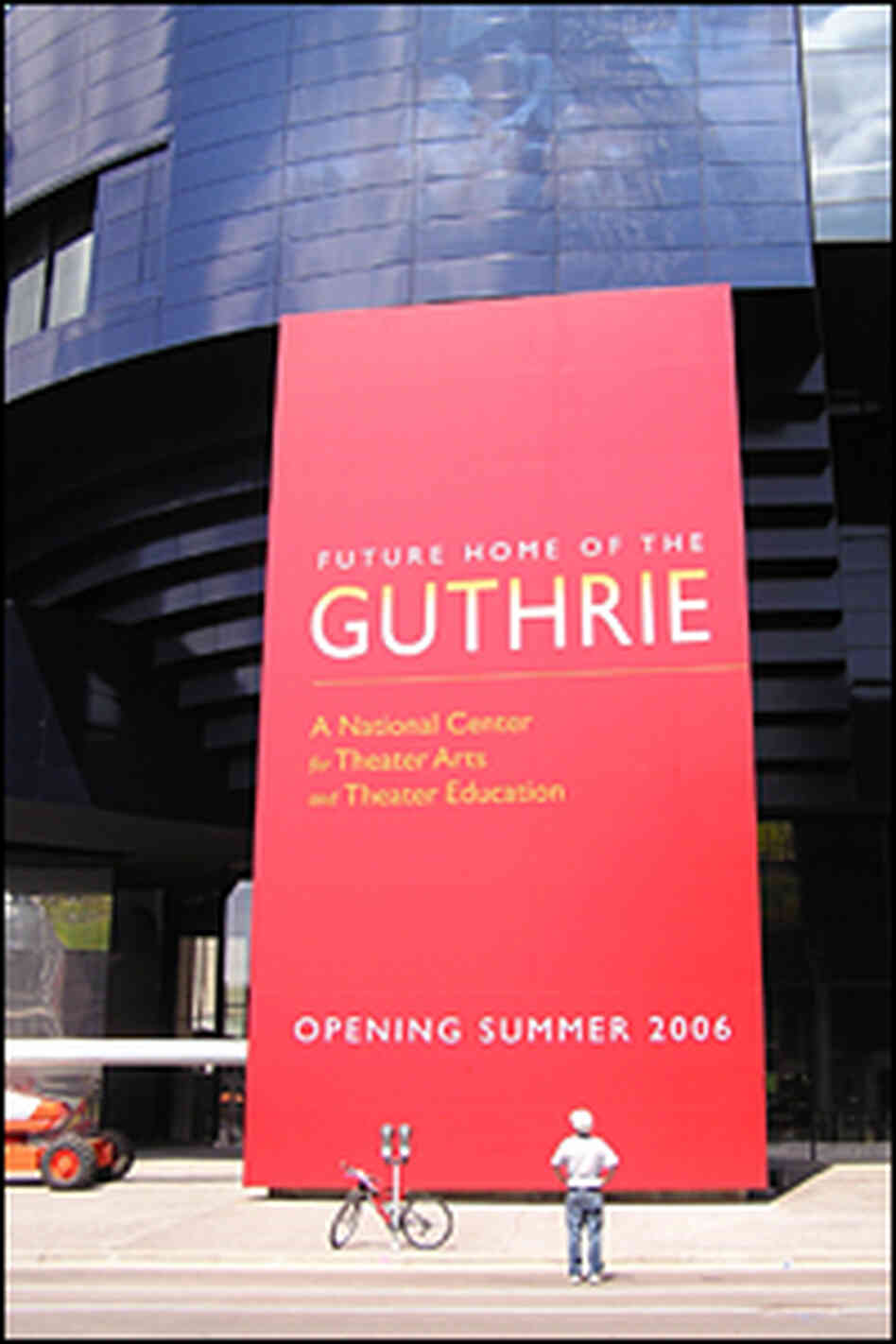 Exterior of Guthrie with sign Exterior of Guthrie with sign